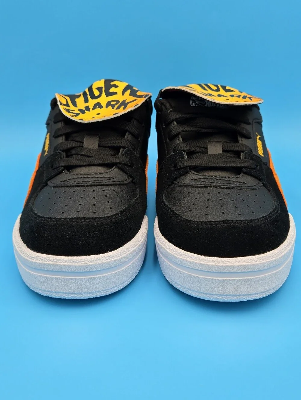 Puma CAR PRO HOT WHEELS Black Sneakers with Orange Stripe 403431 01 Kids 3.5 US
